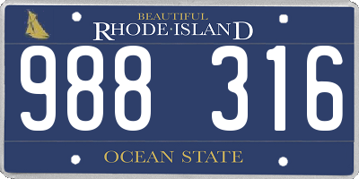 RI license plate 988316