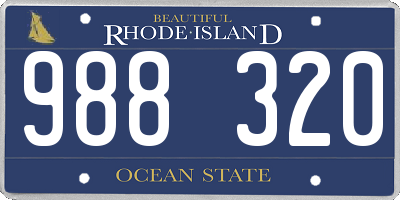 RI license plate 988320