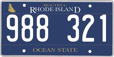 RI license plate 988321