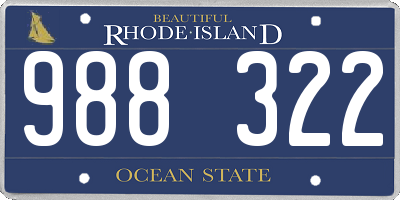 RI license plate 988322