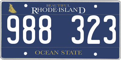 RI license plate 988323