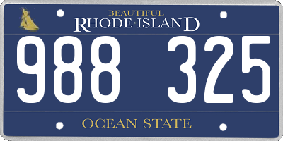 RI license plate 988325