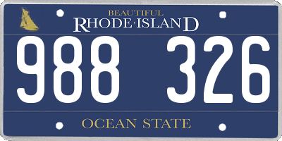 RI license plate 988326