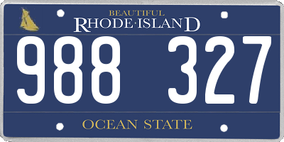 RI license plate 988327