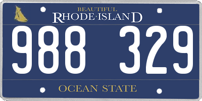 RI license plate 988329