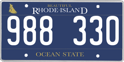 RI license plate 988330