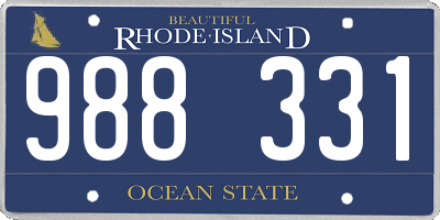 RI license plate 988331