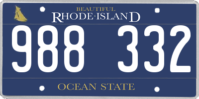 RI license plate 988332