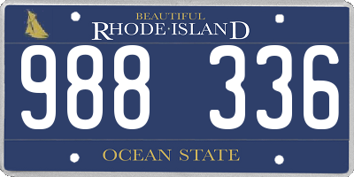 RI license plate 988336