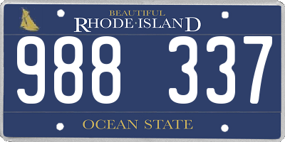 RI license plate 988337