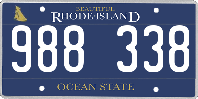 RI license plate 988338