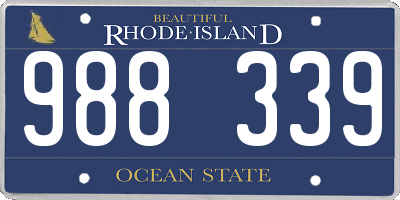 RI license plate 988339