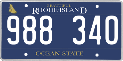 RI license plate 988340