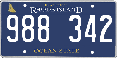 RI license plate 988342