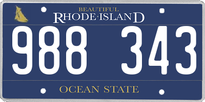 RI license plate 988343