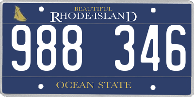 RI license plate 988346