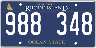 RI license plate 988348