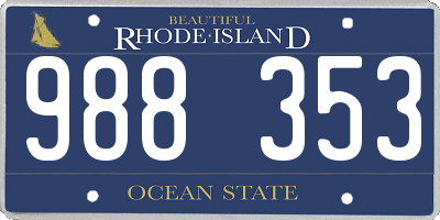 RI license plate 988353