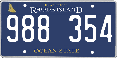 RI license plate 988354