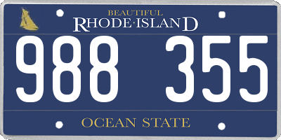 RI license plate 988355