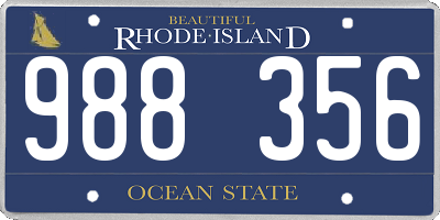 RI license plate 988356