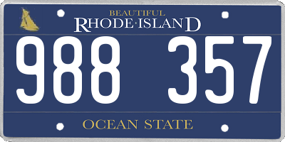 RI license plate 988357