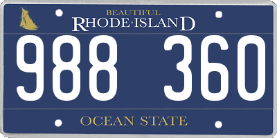 RI license plate 988360