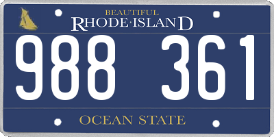 RI license plate 988361