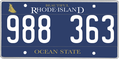 RI license plate 988363