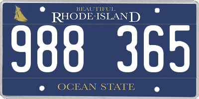 RI license plate 988365