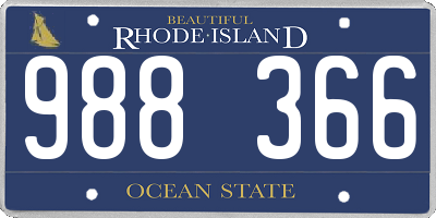 RI license plate 988366