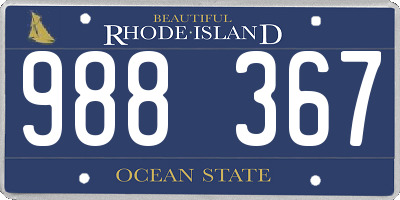 RI license plate 988367