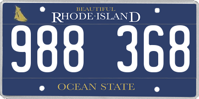 RI license plate 988368