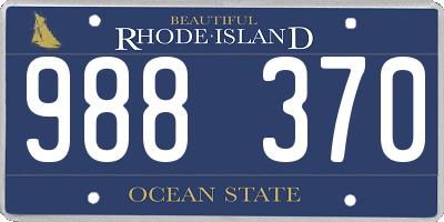 RI license plate 988370