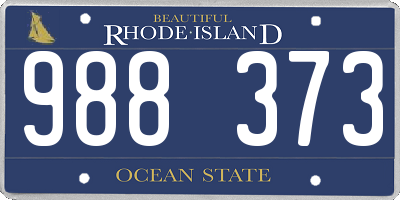 RI license plate 988373