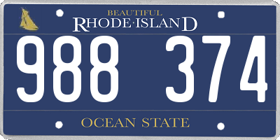 RI license plate 988374