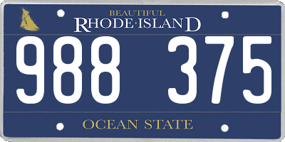 RI license plate 988375