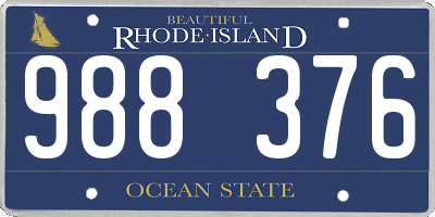 RI license plate 988376