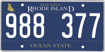 RI license plate 988377