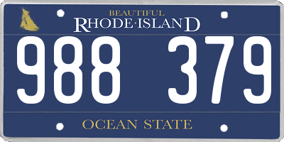 RI license plate 988379