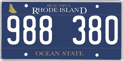 RI license plate 988380