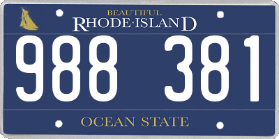 RI license plate 988381