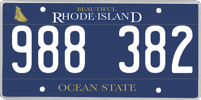 RI license plate 988382