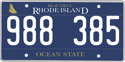 RI license plate 988385