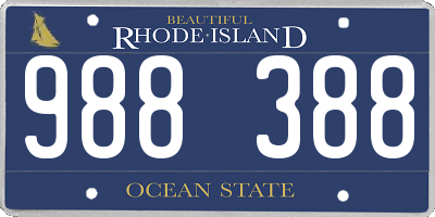 RI license plate 988388