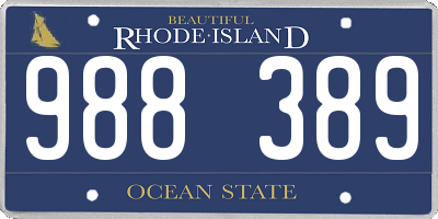 RI license plate 988389