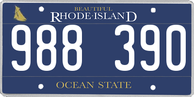 RI license plate 988390