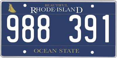 RI license plate 988391