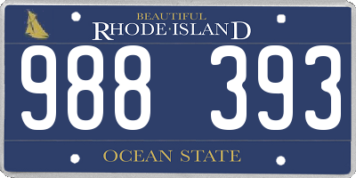 RI license plate 988393