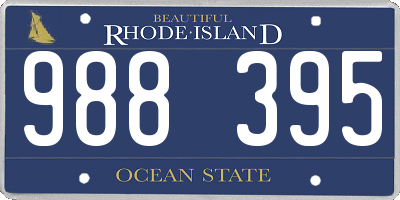 RI license plate 988395